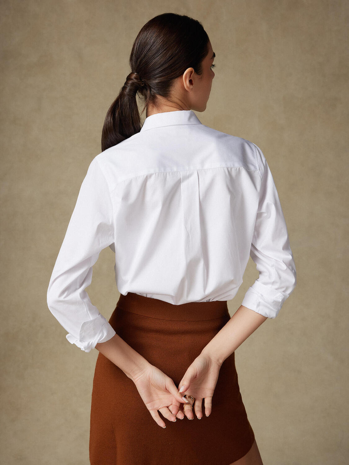 Justine oversize shirt in witte popeline