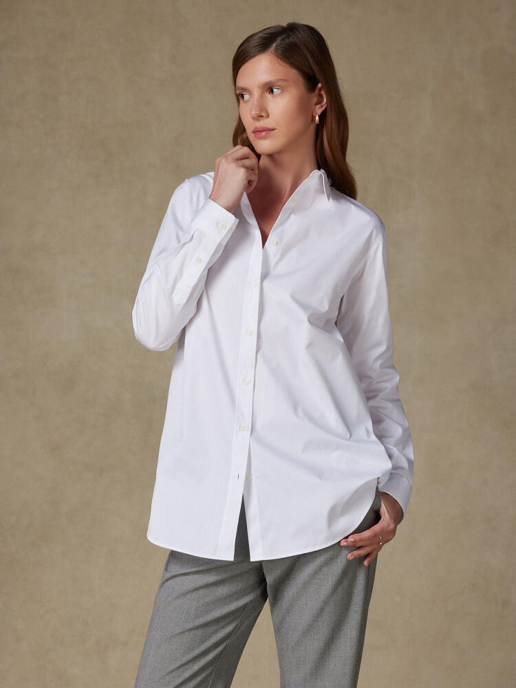 Justine oversize white poplin shirt