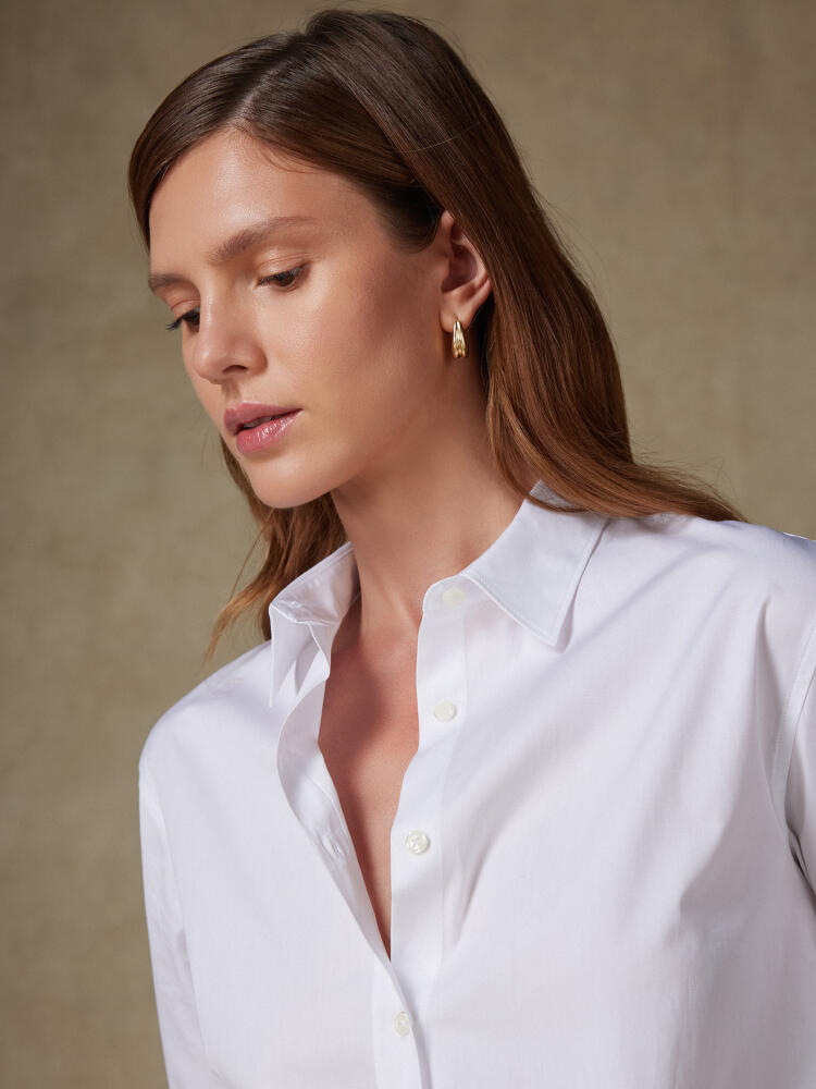 Justine oversize white poplin shirt