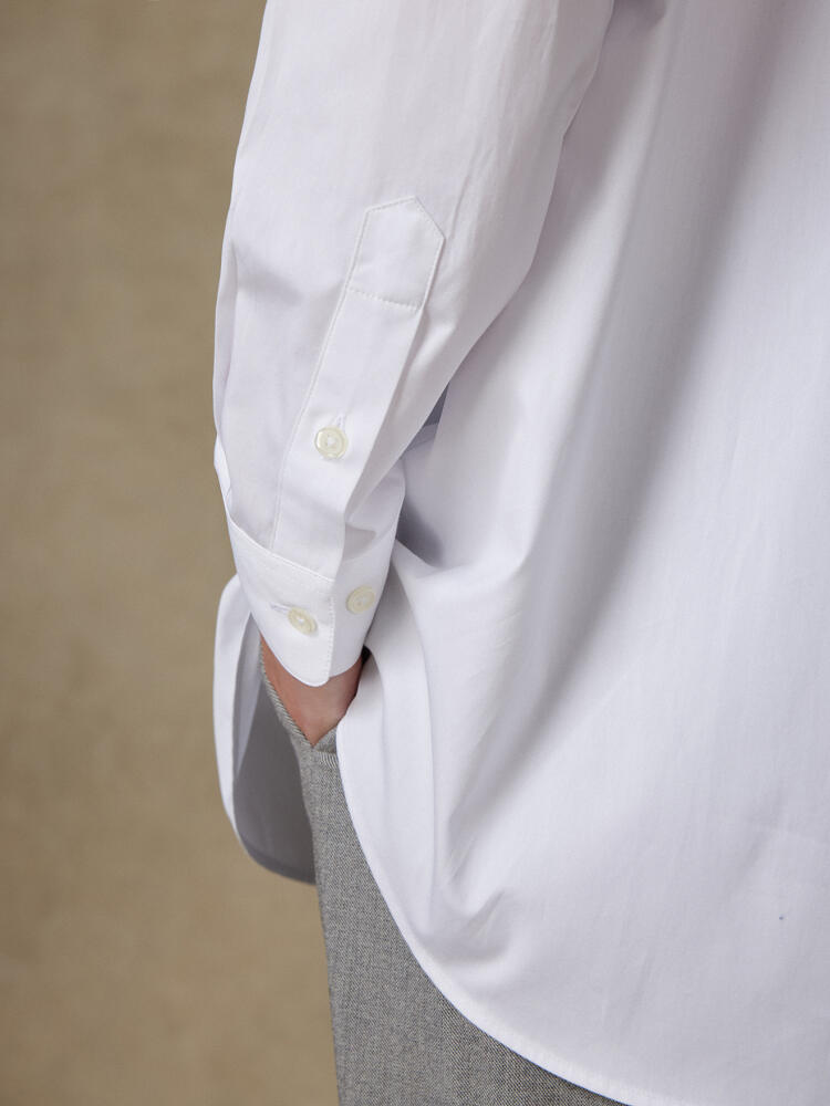 Justine oversize white poplin shirt