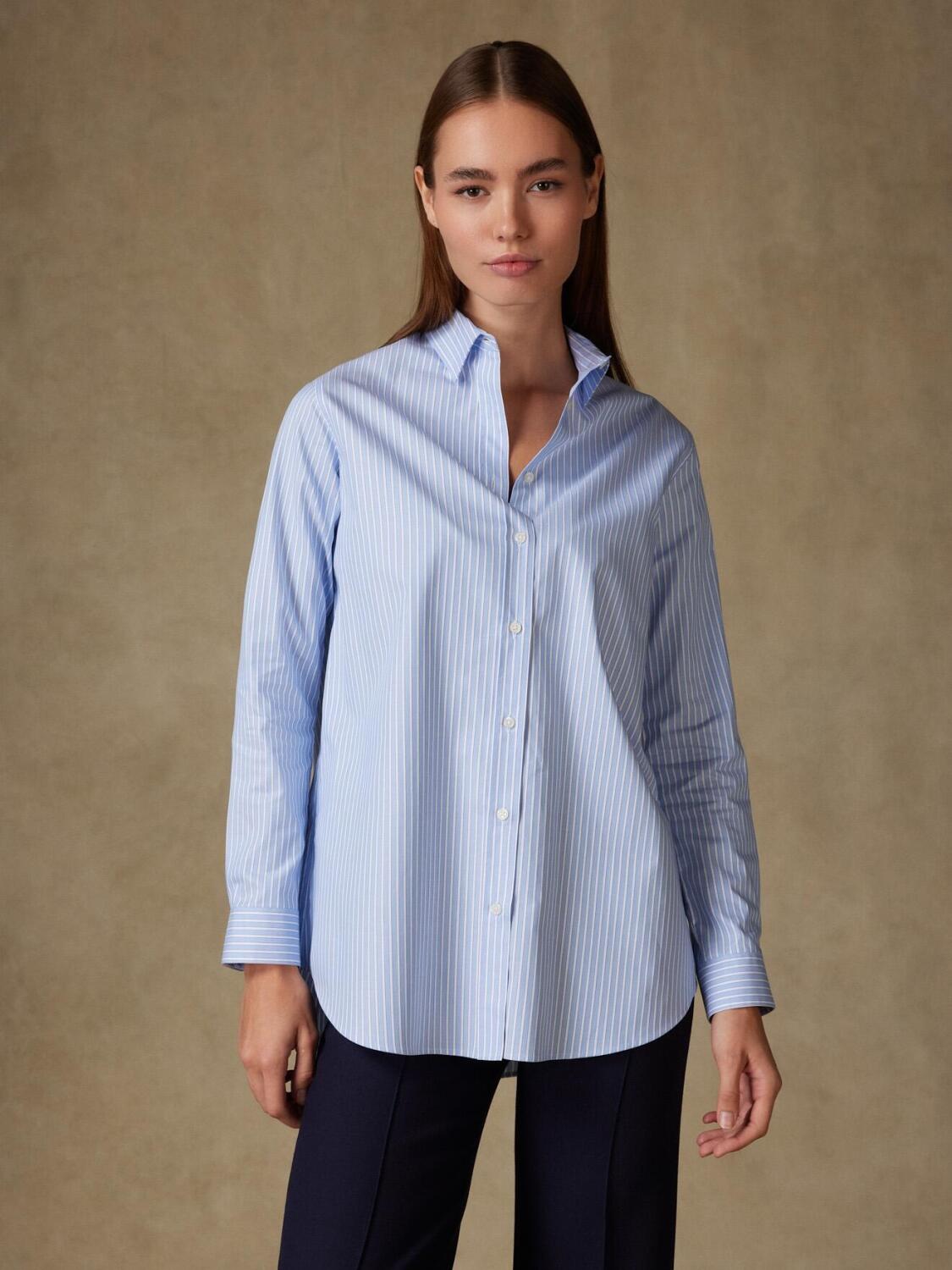 Justine camicia a righe celesti