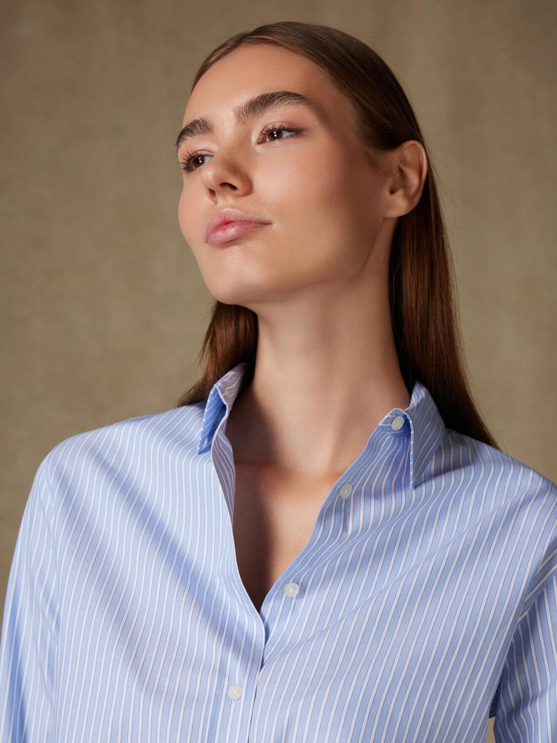 Justine camicia a righe celesti