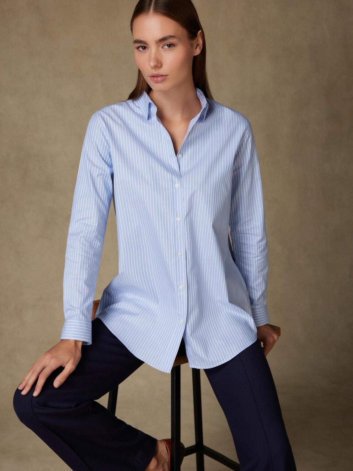 Justine camicia a righe celesti