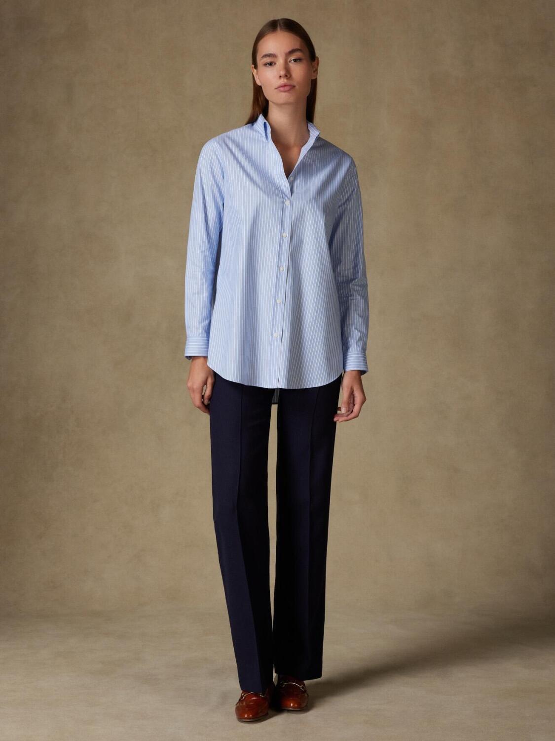 Justine camicia a righe celesti