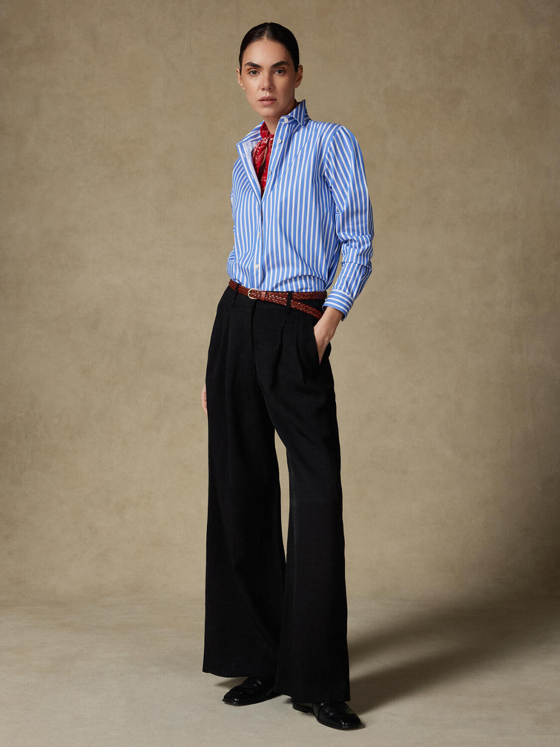 Justine oversize shirt in blauwe strepen