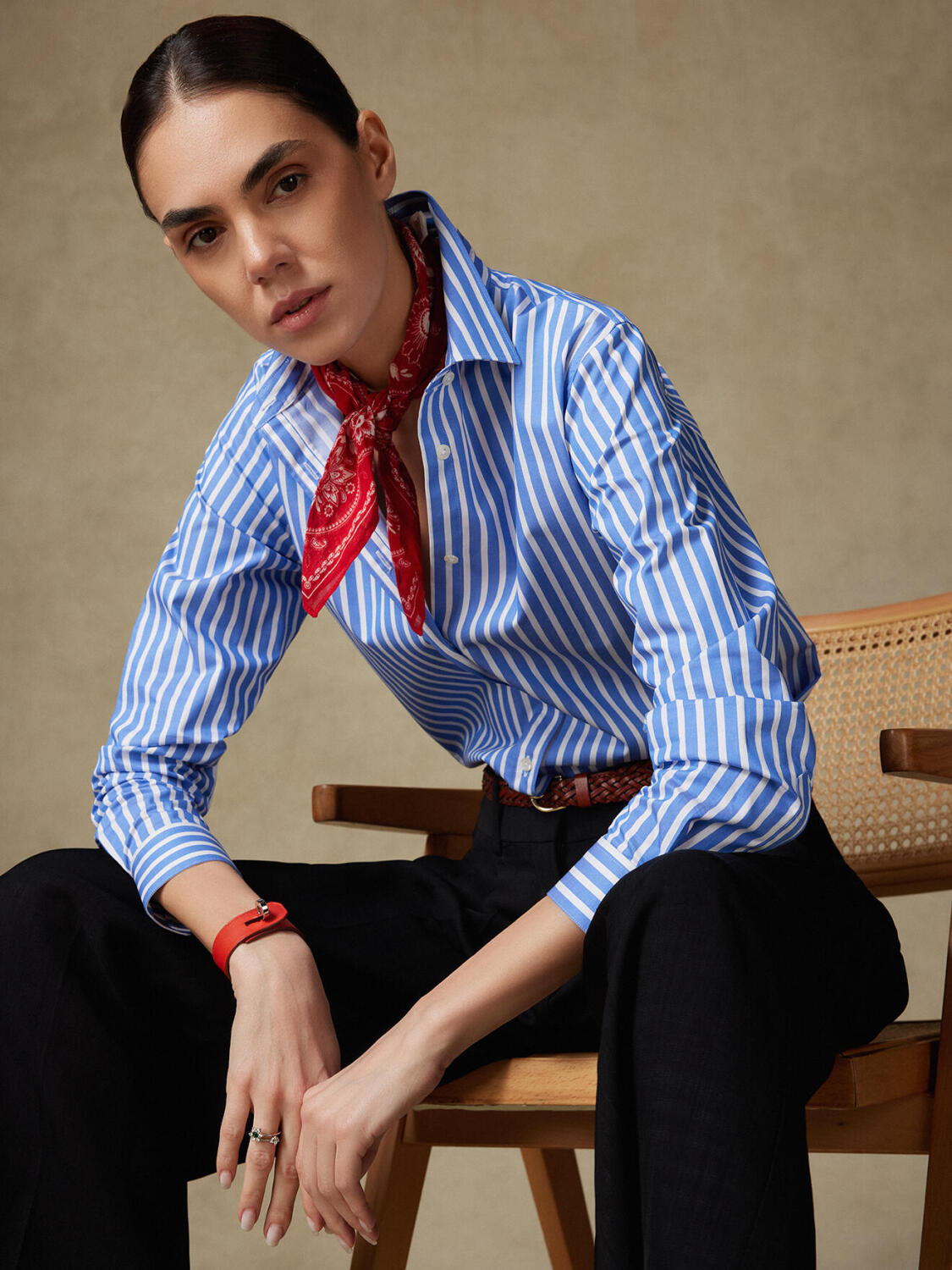 Justine oversize shirt in blauwe strepen