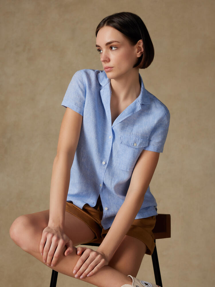 Salina linen shirt light blue