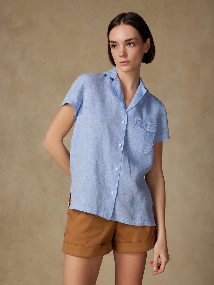 Salina linen shirt light blue