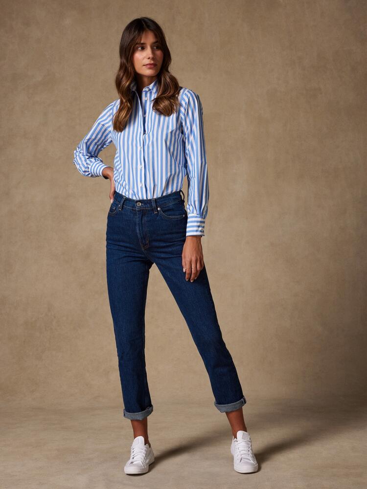 Albane blue stripe shirt