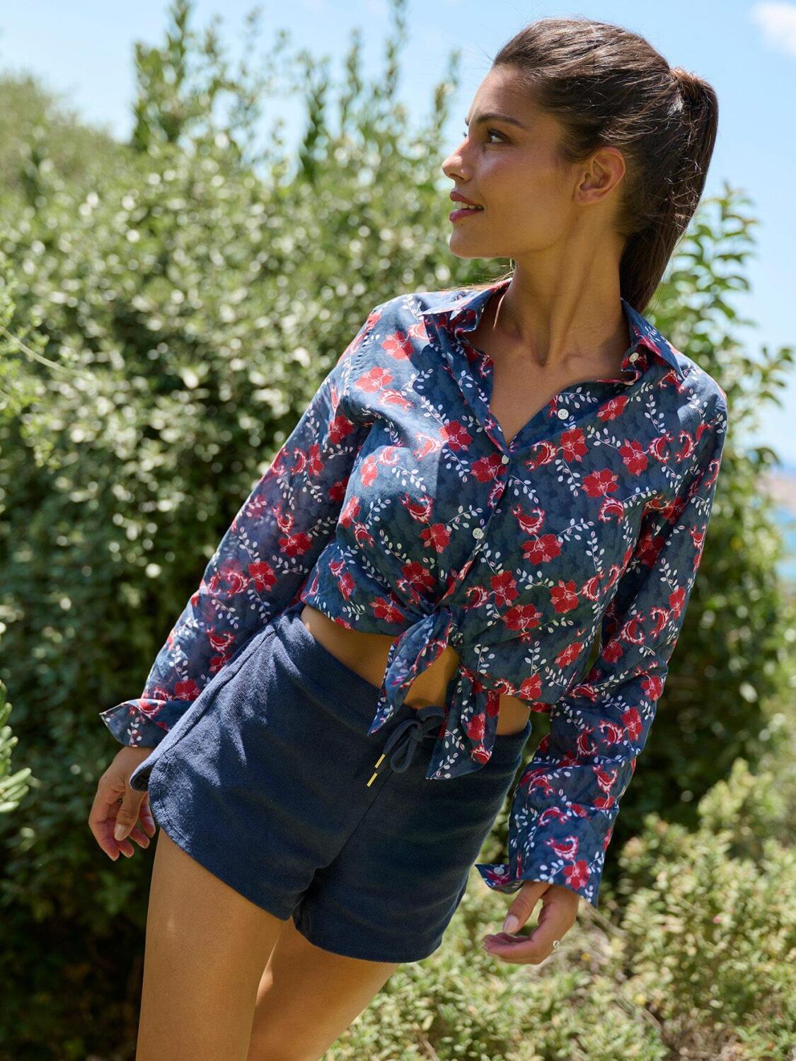 Albane floral printed carmshirt