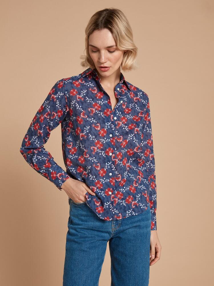Chemise Albane &agrave; imprim&eacute; floral carmin