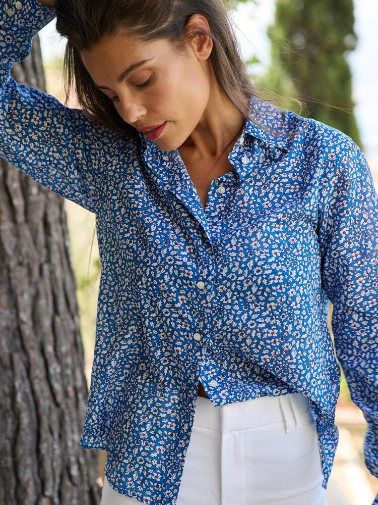 Albane liberty printed cobalt shirt