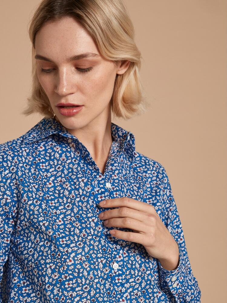 Albane liberty printed cobalt shirt