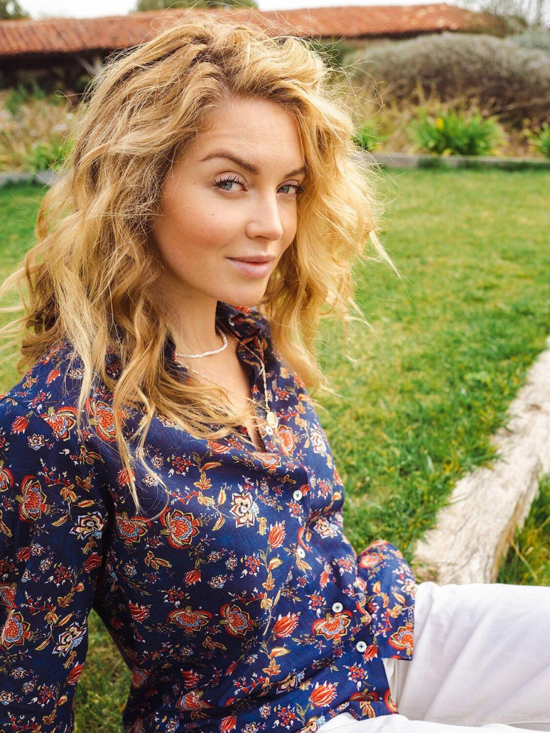 Albane indigo bohemian printed shirt