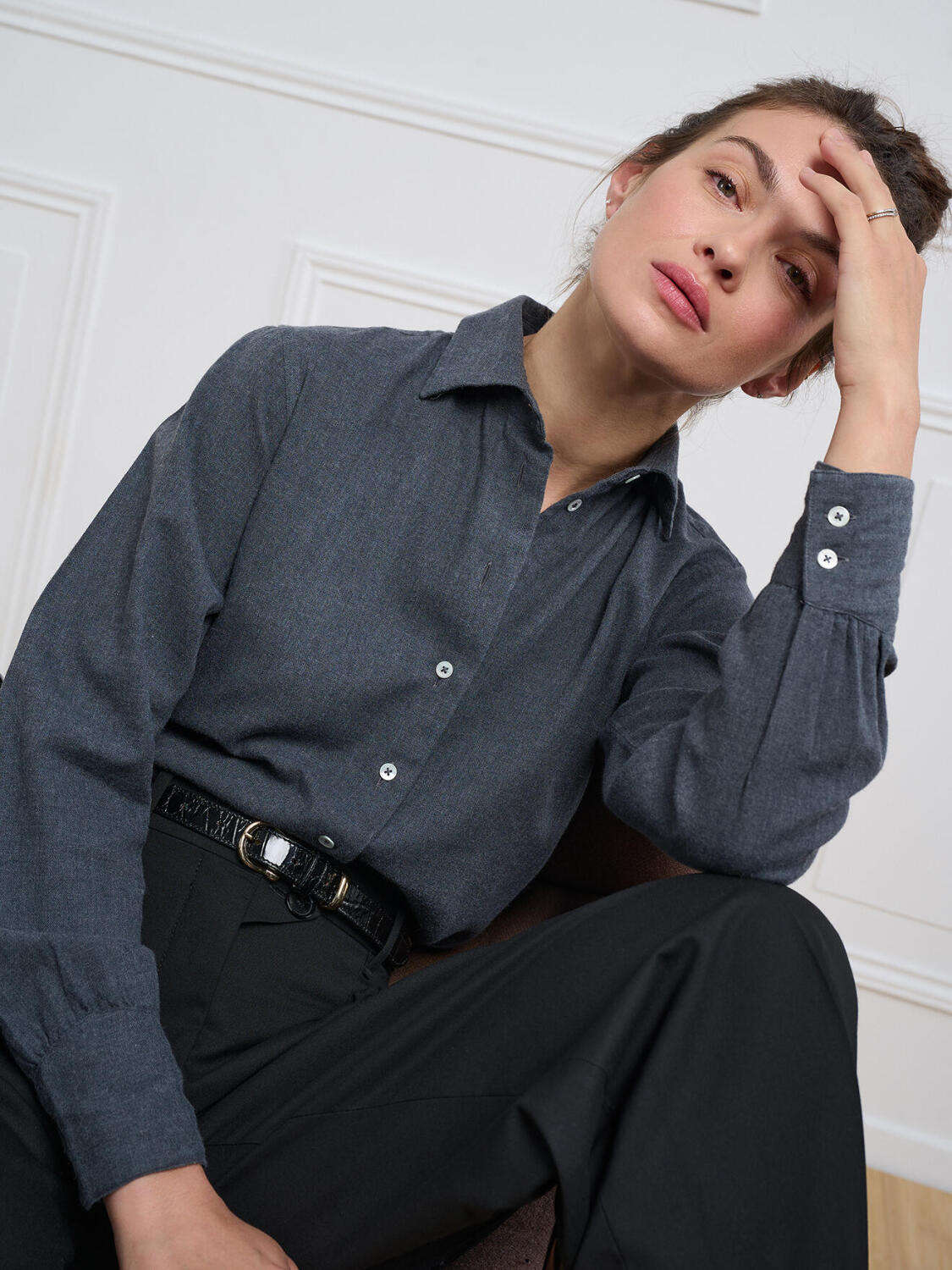 Albane grijs flanellen overhemd