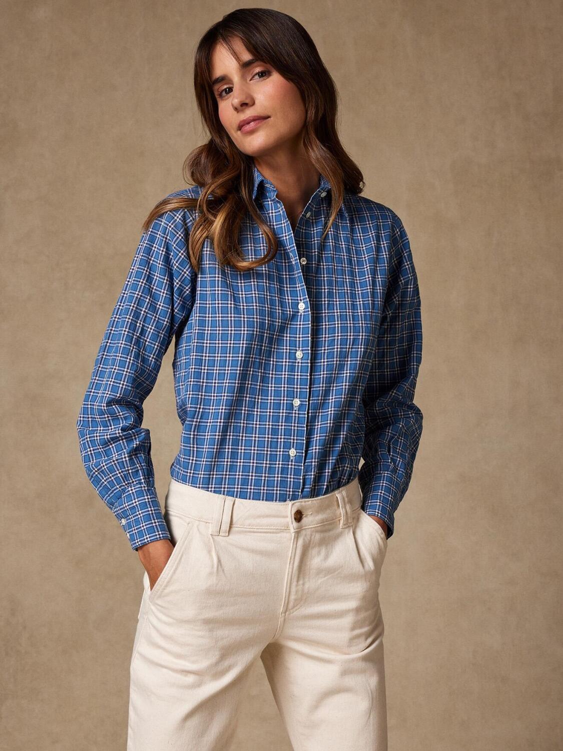 Camicia Albane a quadri indaco