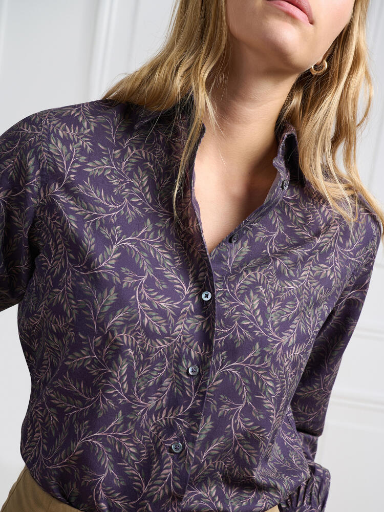 Chemise Albane prune à motifs imprimés