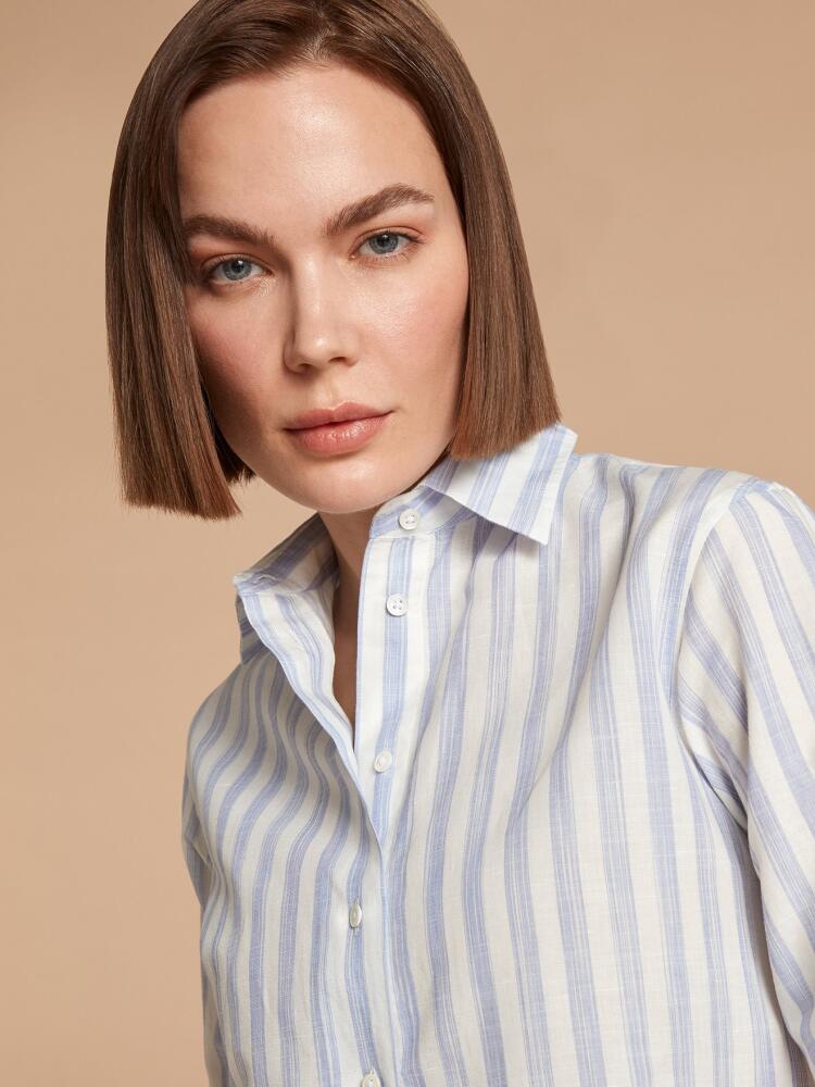 Albane blue stripes linen shirt