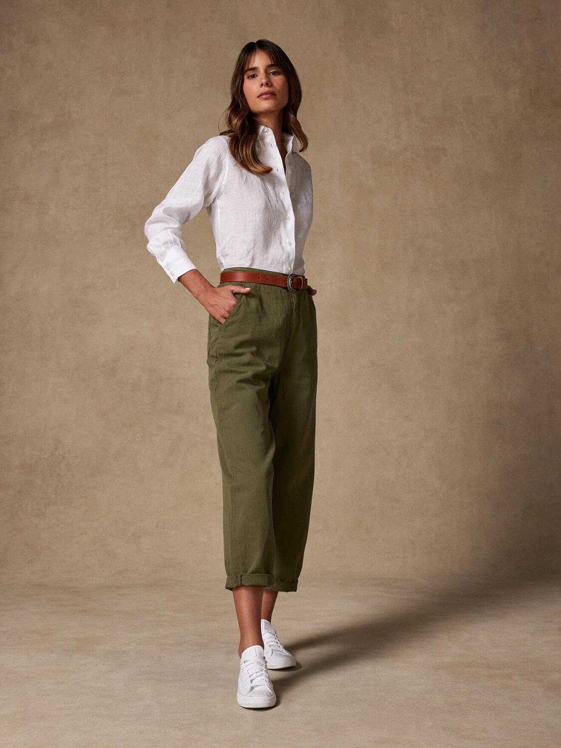 Albane overhemd in wit linnen