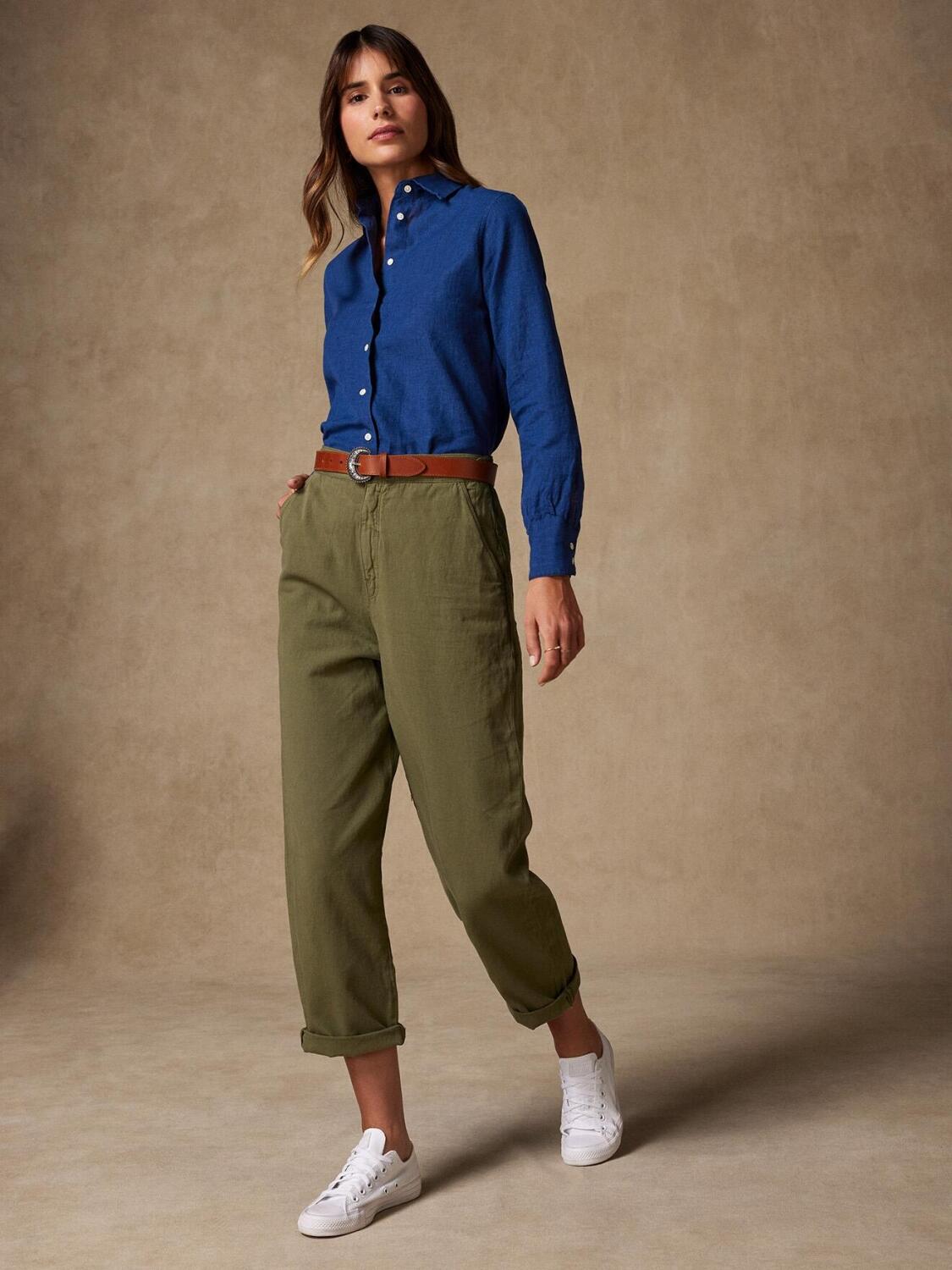 Camicia Albane in lino blu scuro