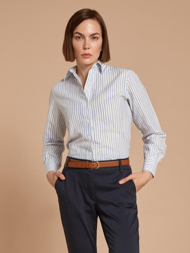 Albane bluish stripes linen shirt