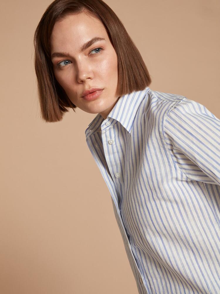 Albane bluish stripes linen shirt