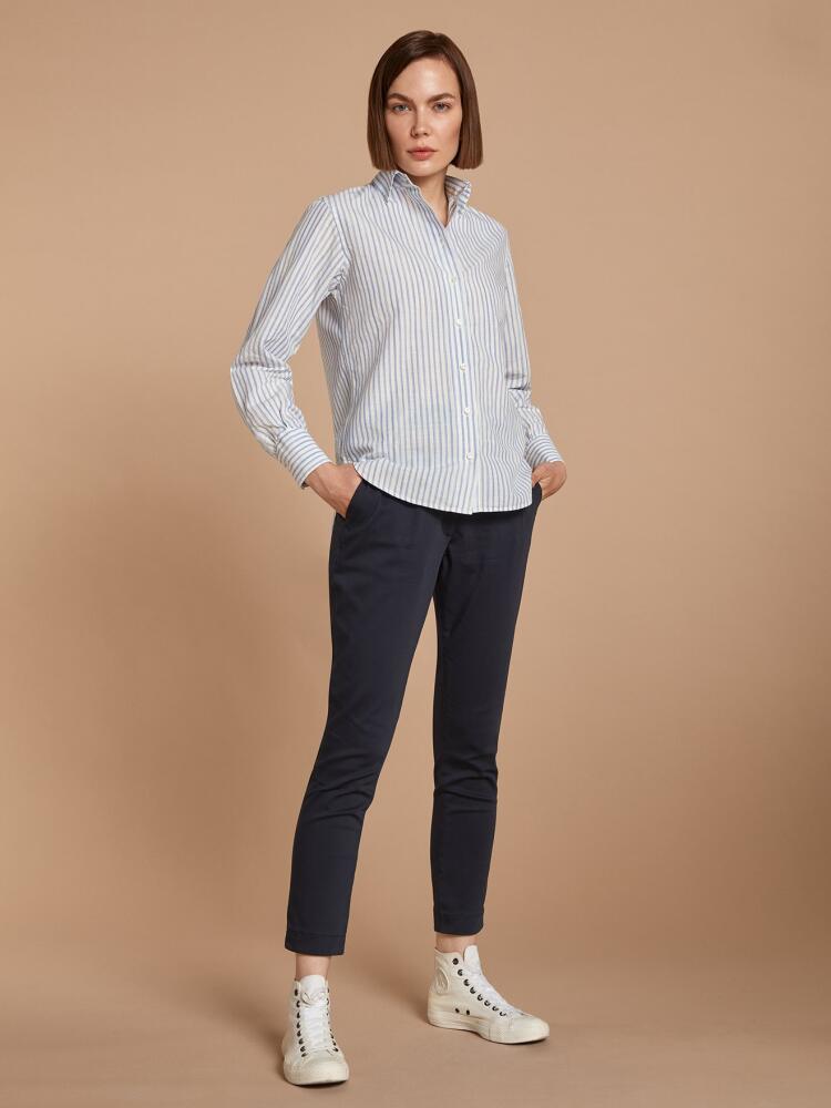 Albane bluish stripes linen shirt