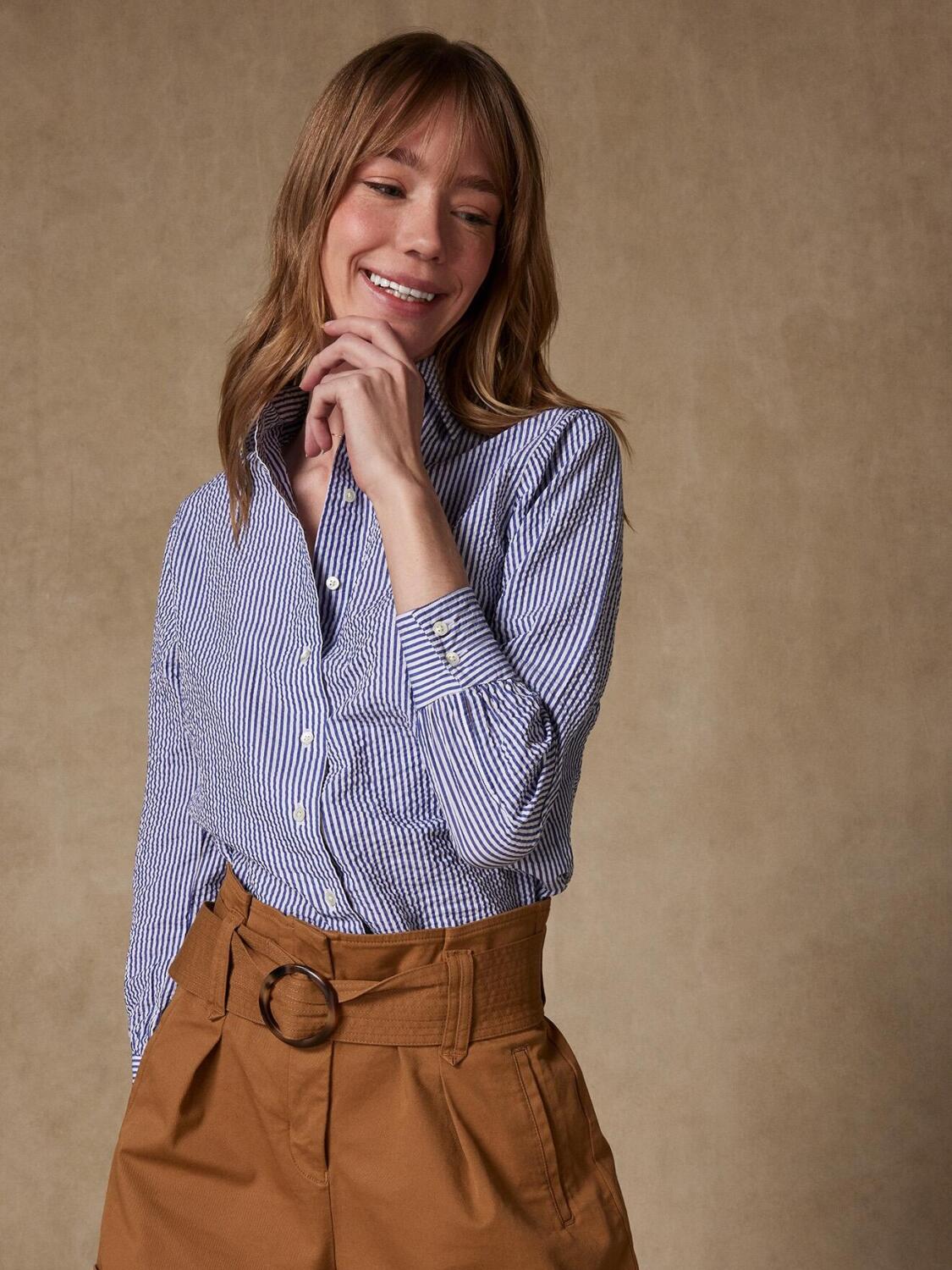 Chemise Albane &agrave; rayures marine