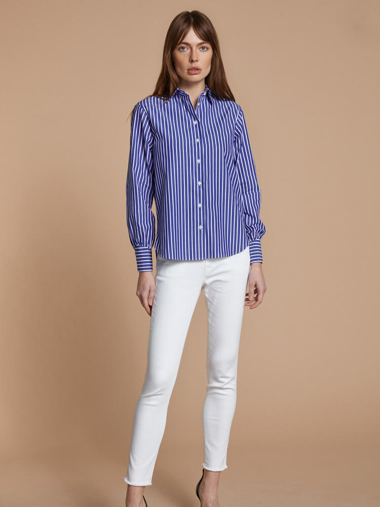 Albane shirt with navy stripes