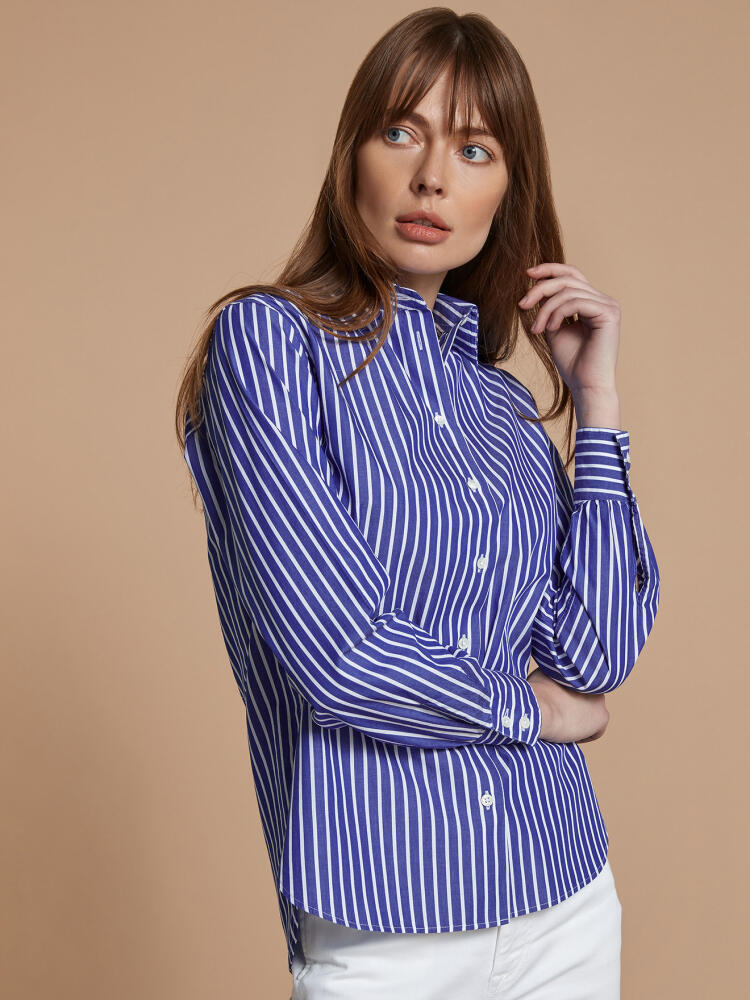 Albane shirt with navy stripes