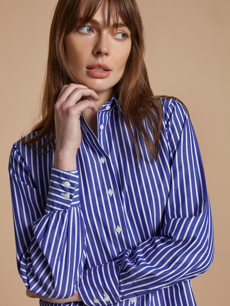 Albane shirt with navy stripes