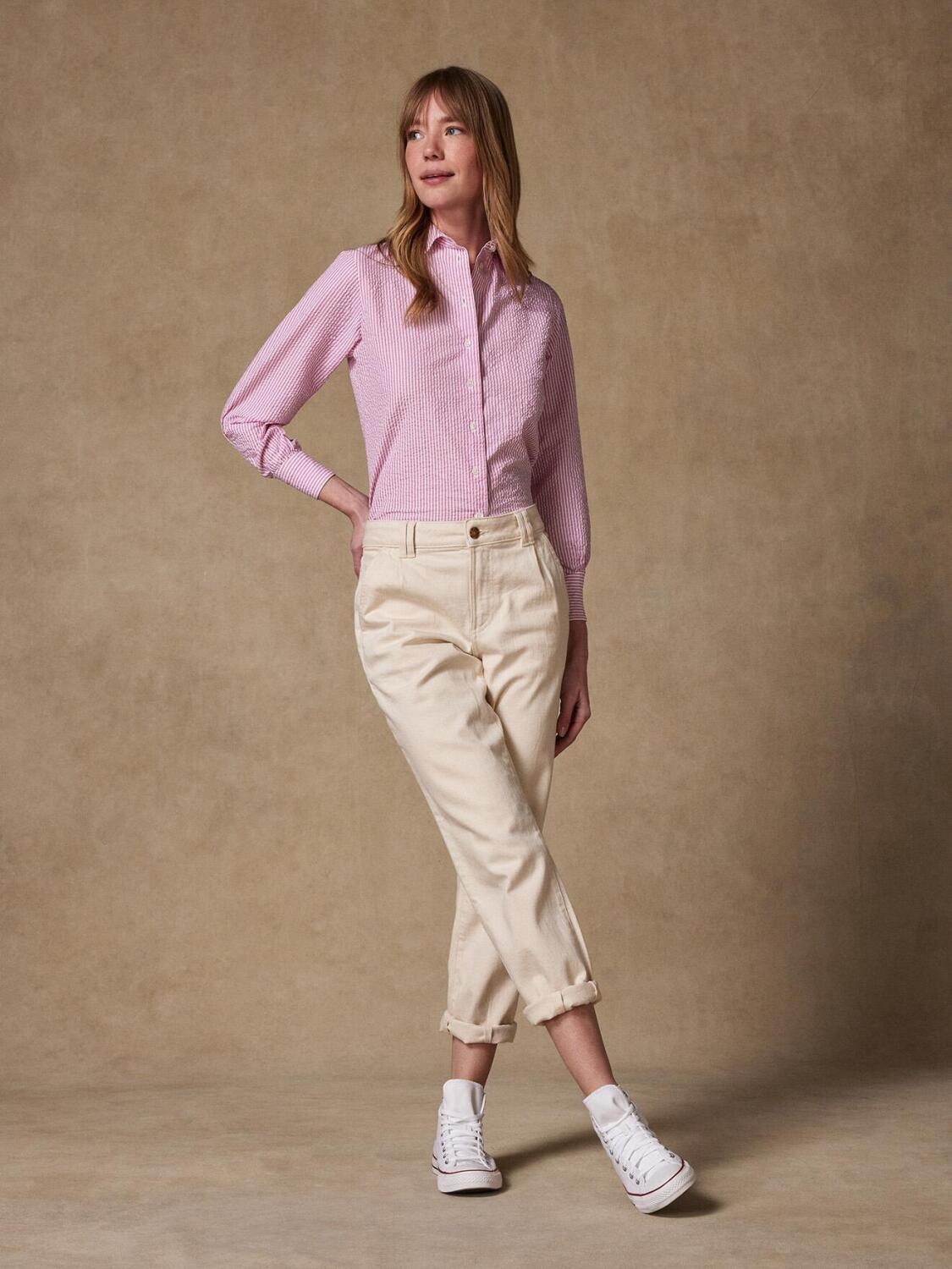 Camicia Albane a righe caramellate