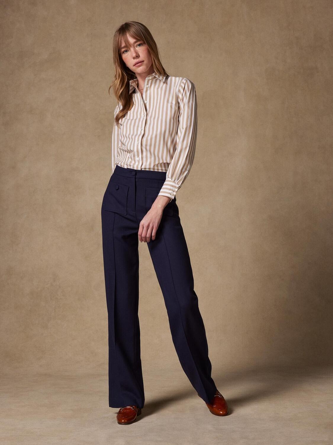 Camicia Albane a righe sabbia