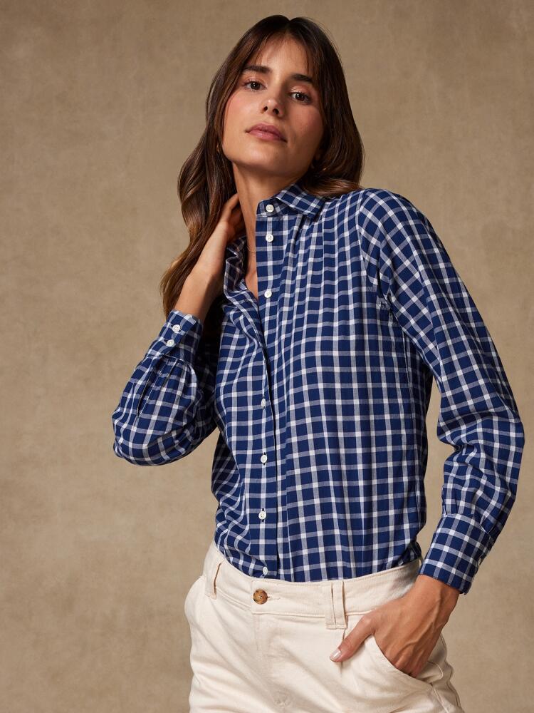 Albane navy check shirt