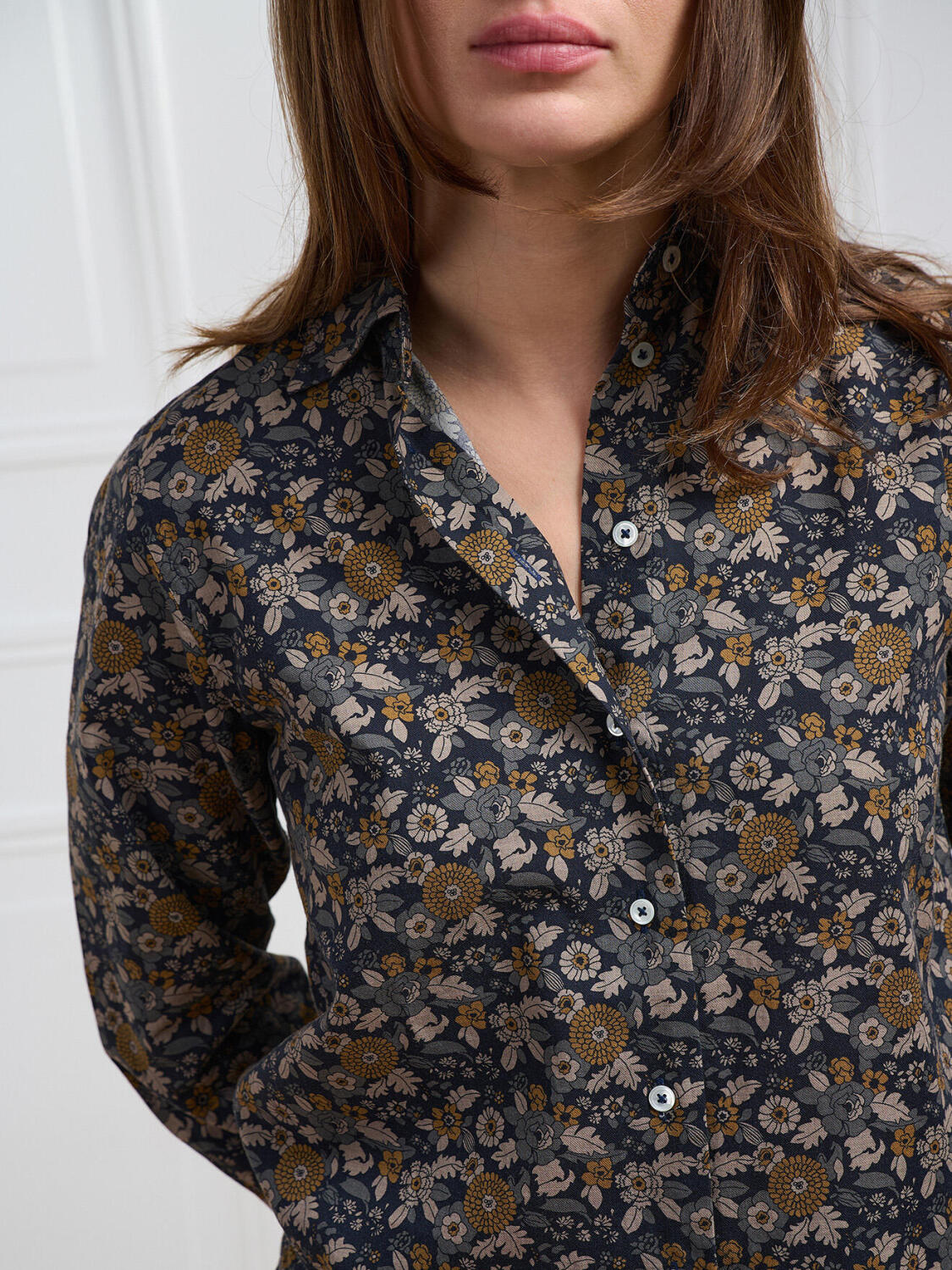 Camicia a righe blu navy Albane