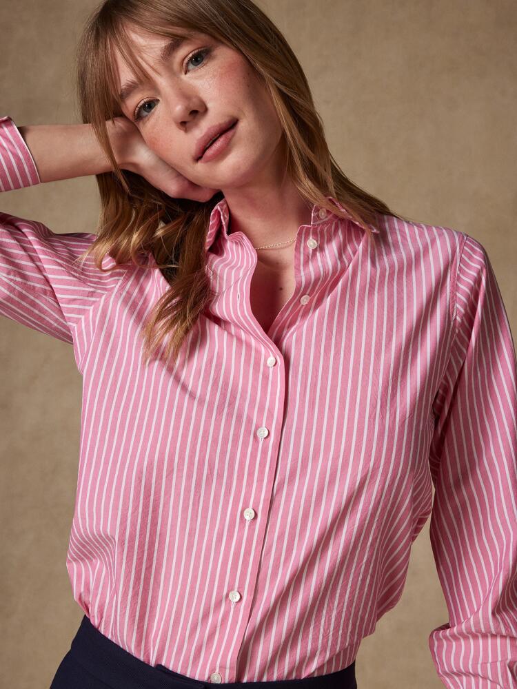 Chemise Albane à rayures rose