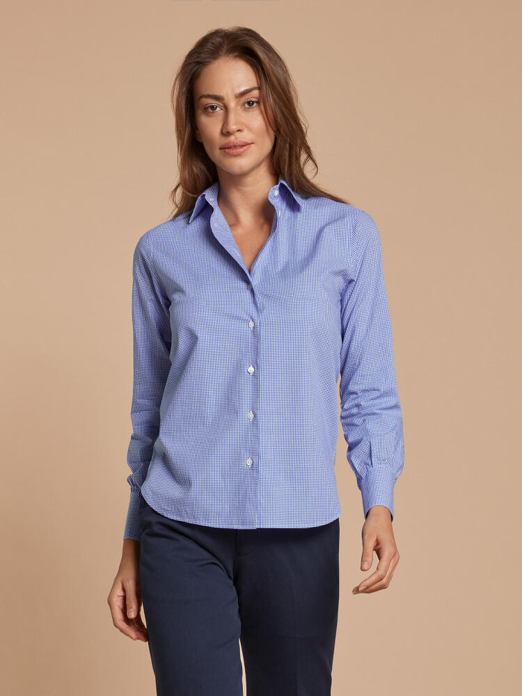 Camisa Albane en vichy azul