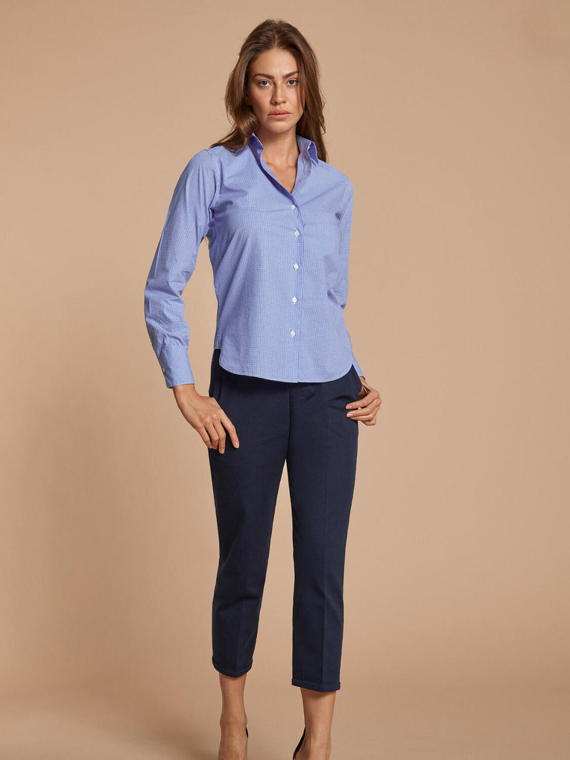 Camicia Albane in vichy blu