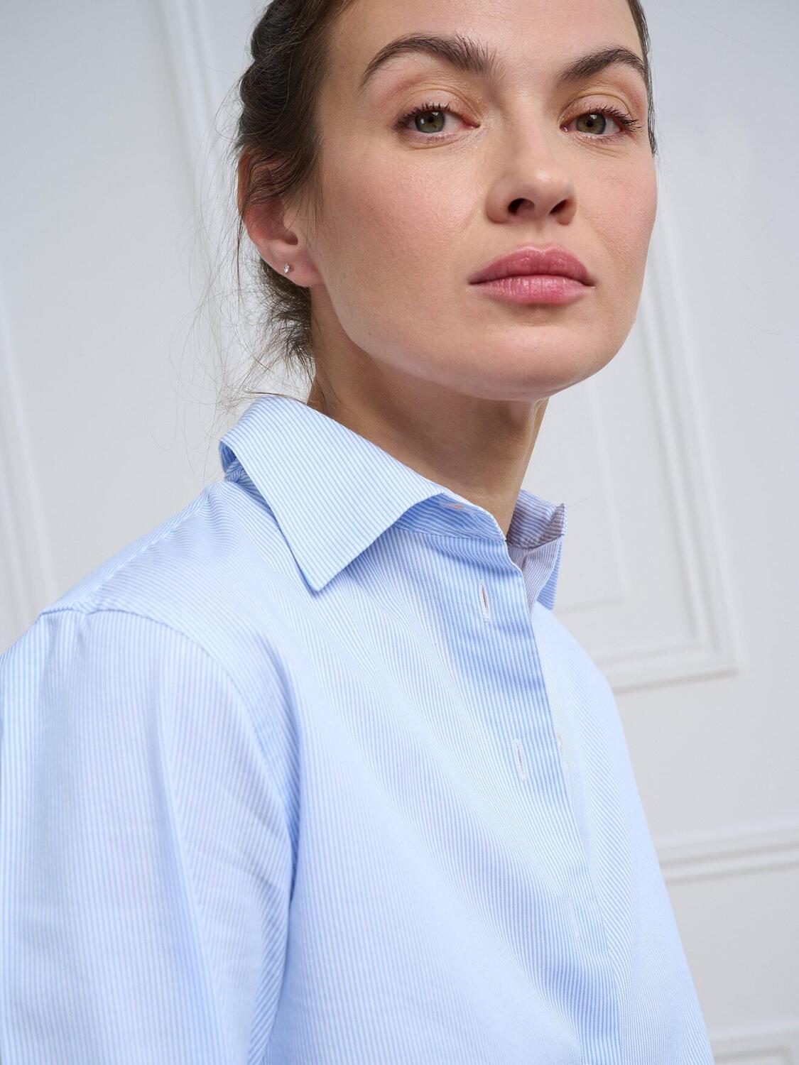 Camicia Albane a righe celeste