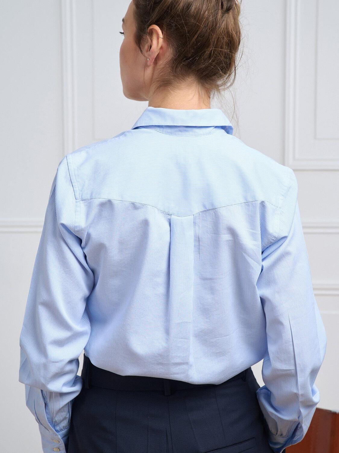 Camicia Albane a righe celeste