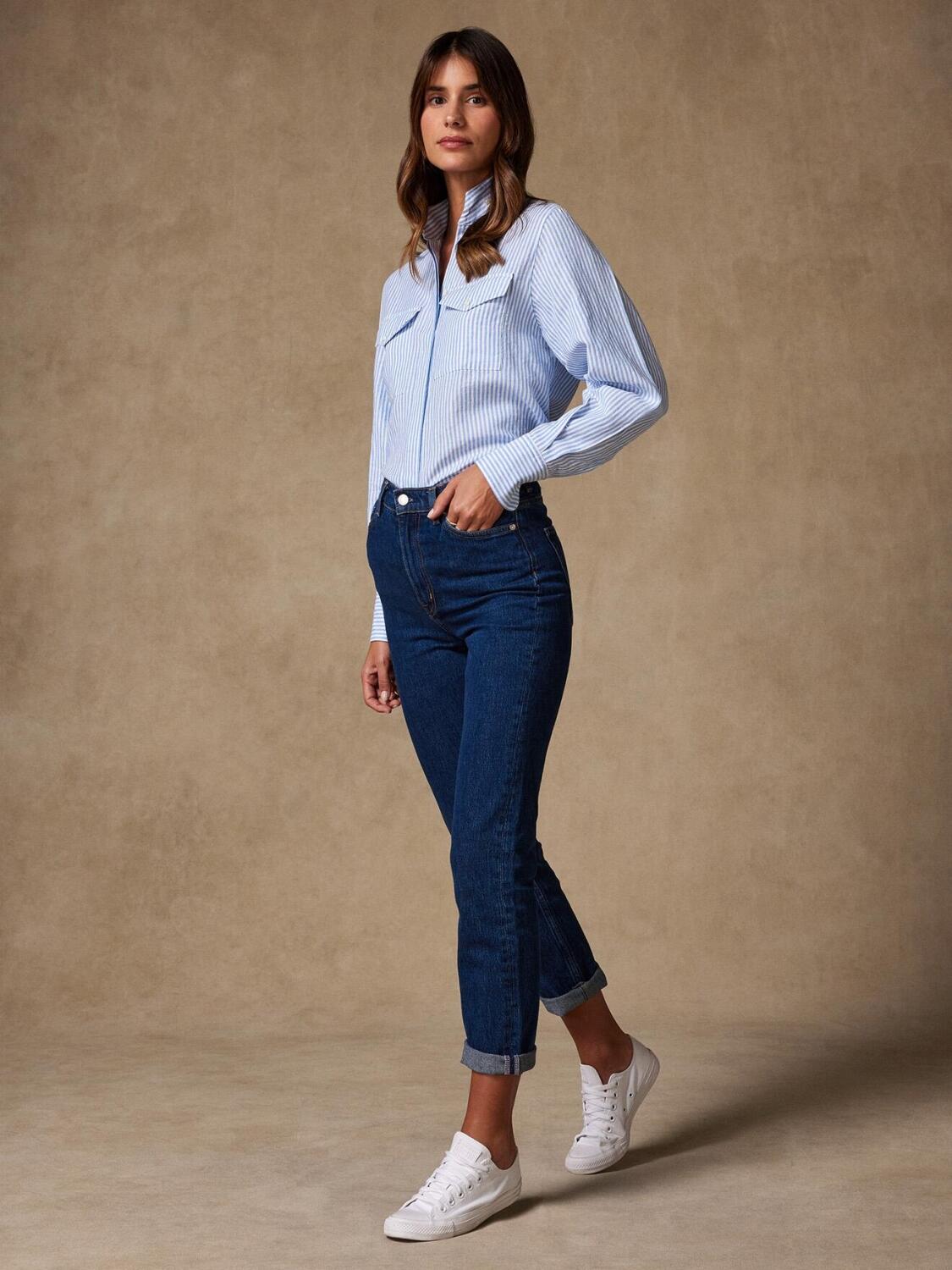 Chemise Alice à rayures ciel