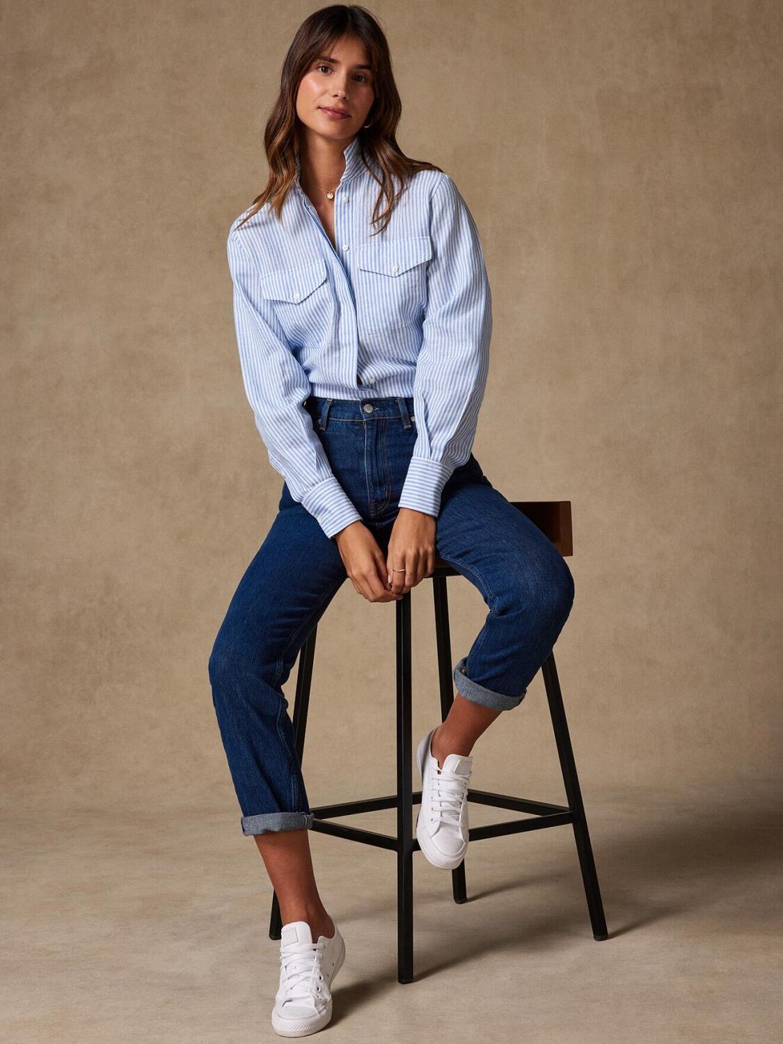 Chemise Alice à rayures ciel