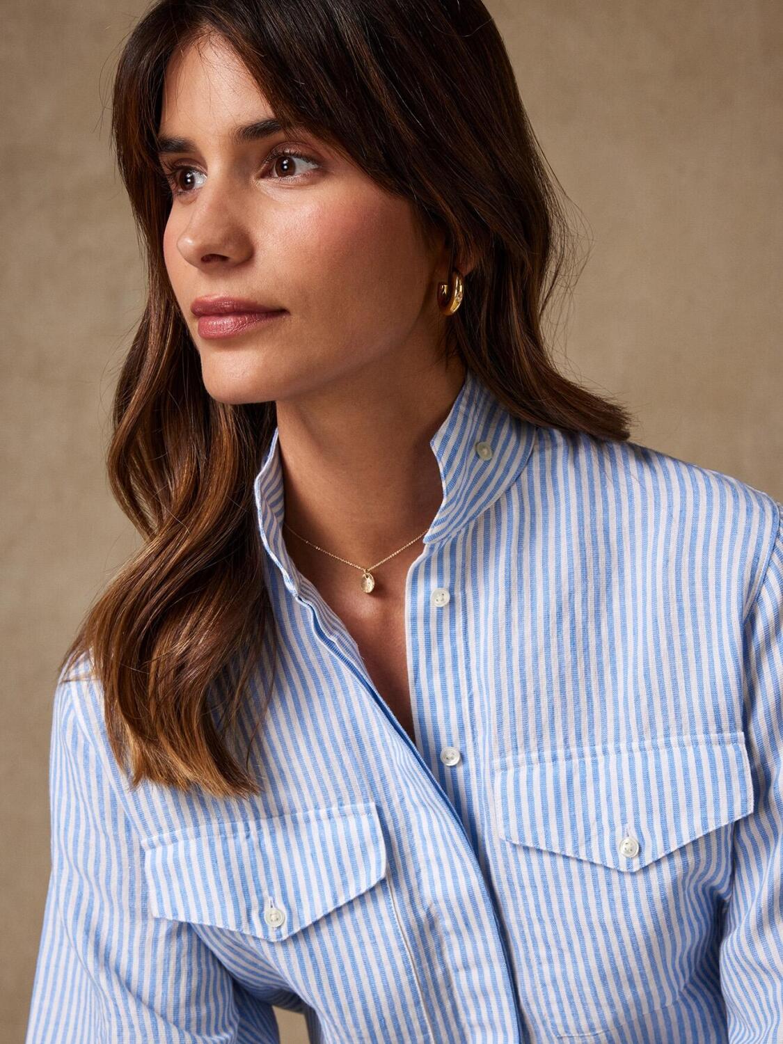 Chemise Alice à rayures ciel