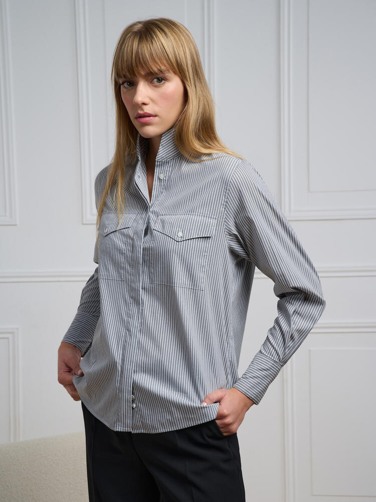 Alice grey striped shirt