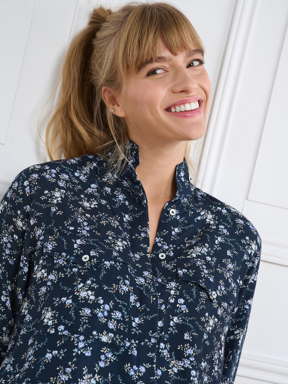 Alice marineblauw gestreept overhemden