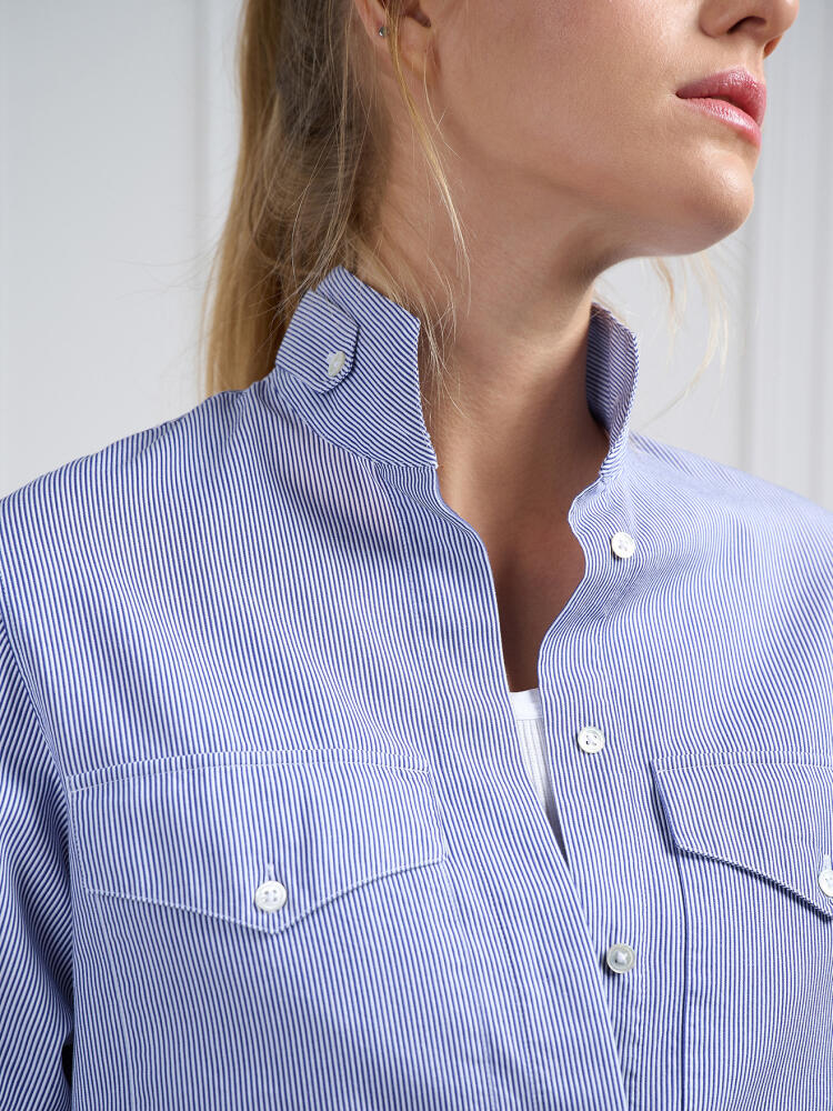 Camicia di flanella blu navy Alice