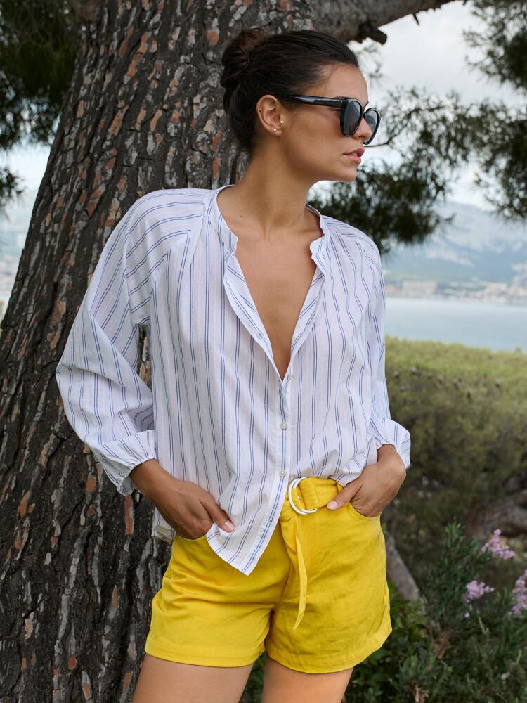 Blouse Camille à rayures transat indigo