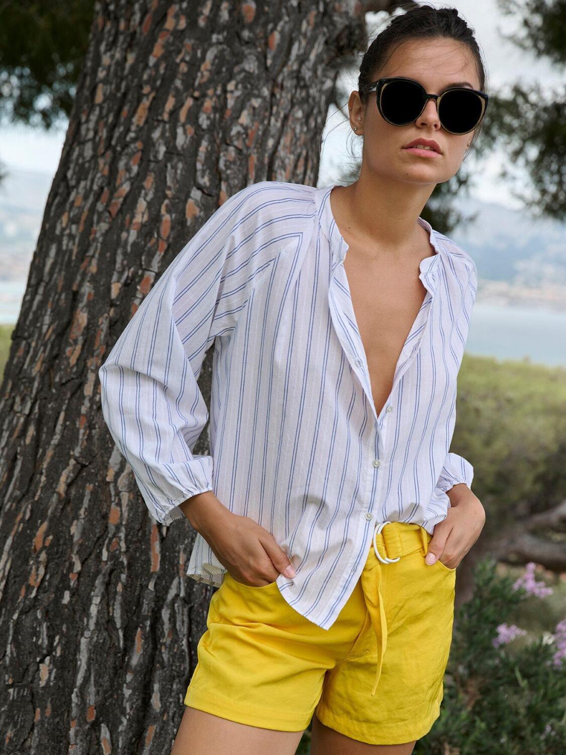 Blouse Camille &agrave; rayures transat indigo