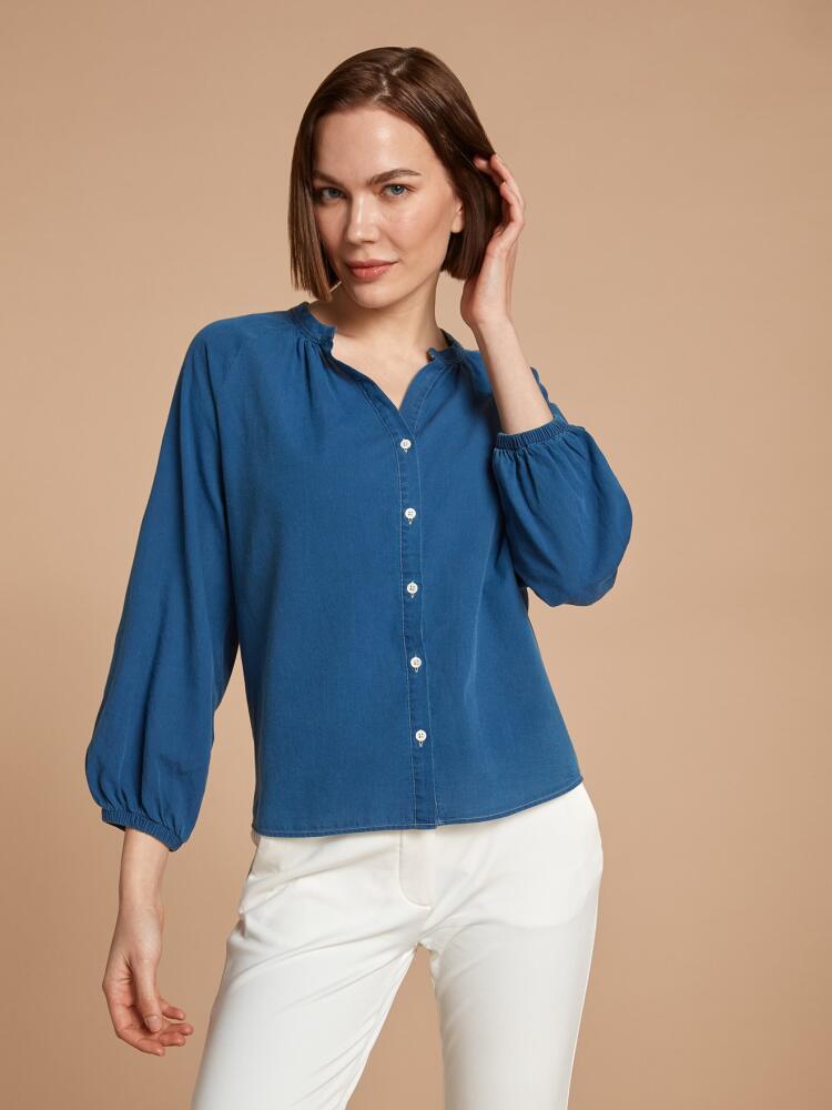 Camille blouse light denim indigo