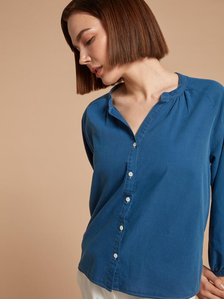 Camille blouse light denim indigo